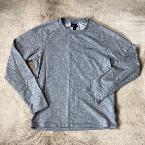 Men’s Patagonia Lightweight Crewneck Sweatshirt Grey with Logo Size Small - Picture 3 of 5